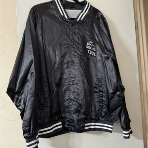 Anti Social Social Club Satin Black Varsity Jacket